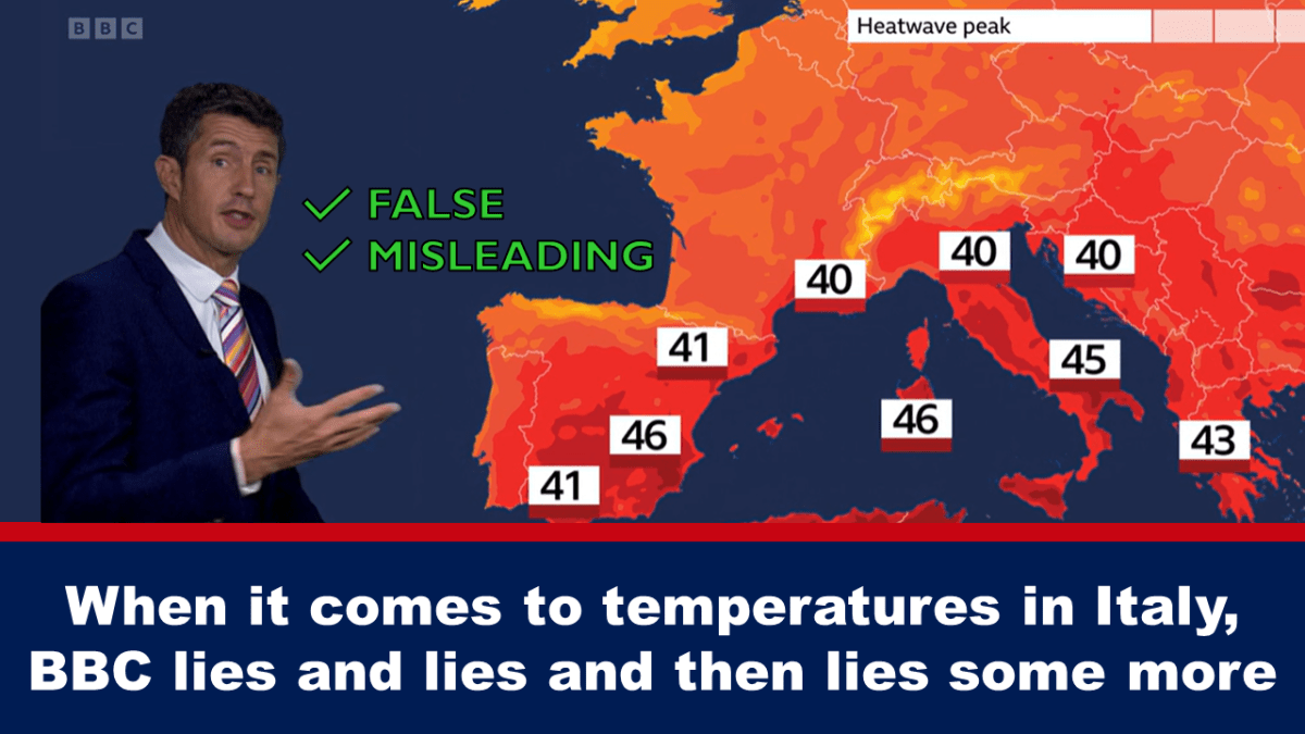 Pagdating sa mga temperatura sa Italya, ang BBC ay nagsisinungaling at nagsisinungaling at nagsisinungaling pa