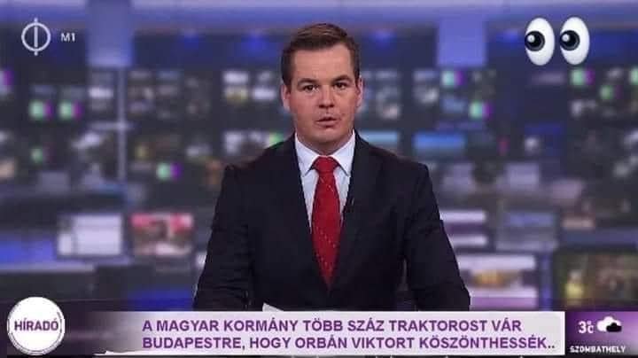 M1 News: Macar Hükümeti, Viktor Orbán'ı karşılamak için yüzlerce traktör sürücüsünün Budapeşte'ye gelmesini bekliyor M1 News: Macar Hükümeti, Viktor Orbán'ı karşılamak için yüzlerce traktör sürücüsünün Budapeşte'ye gelmesini bekliyor